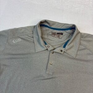 5.11 Tactical Polo Shirt Mens XL Grey Performance Short Sleeve Snaps Pen Pocket
